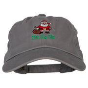 Ho Ho Ho Santa Embroidered Unstructured Washed Cap