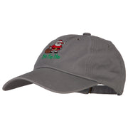 Ho Ho Ho Santa Embroidered Unstructured Washed Cap