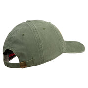 U.S. Army 1st Cavalry Division Embroidered Washed Solid Pigment Dyed Cotton Twill Brass Buckle Cap - Olive OSFM