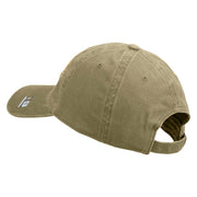 U.S. Army 1st Cavalry Division Embroidered Washed Solid Pigment Dyed Cotton Twill Brass Buckle Cap - Khaki OSFM
