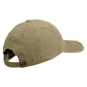 U.S. Army 1st Cavalry Division Embroidered Washed Solid Pigment Dyed Cotton Twill Brass Buckle Cap - Khaki OSFM