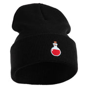 Magic Potion Bottle Embroidered 12" Acrylic Long Beanie - Black OSFM