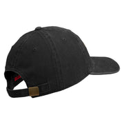 U.S. Army 1st Infantry Division Embroidered Washed Solid Pigment Dyed Cotton Twill Brass Buckle Cap - Black OSFM