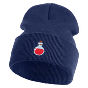 Magic Potion Bottle Embroidered 12" Acrylic Long Beanie - Navy OSFM