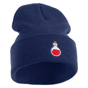 Magic Potion Bottle Embroidered 12" Acrylic Long Beanie - Navy OSFM