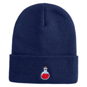 Magic Potion Bottle Embroidered 12" Acrylic Long Beanie - Navy OSFM