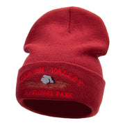 Death Valley Embroidered Long Knitted Beanie