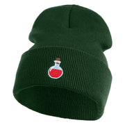 Magic Potion Bottle Embroidered 12" Acrylic Long Beanie - Dark Green OSFM