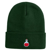 Magic Potion Bottle Embroidered 12" Acrylic Long Beanie - Dark Green OSFM