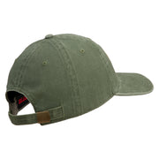 U.S. Army 1st Infantry Division Embroidered Washed Solid Pigment Dyed Cotton Twill Brass Buckle Cap - Olive OSFM