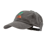 Sunset and Palm Trees Embroidered Pigment Dyed Wash Cap