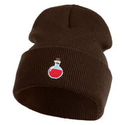 Magic Potion Bottle Embroidered 12" Acrylic Long Beanie - Brown OSFM