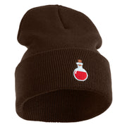 Magic Potion Bottle Embroidered 12" Acrylic Long Beanie - Brown OSFM