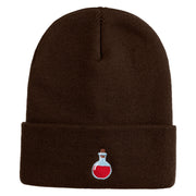 Magic Potion Bottle Embroidered 12" Acrylic Long Beanie - Brown OSFM