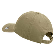U.S. Army 1st Infantry Division Embroidered Washed Solid Pigment Dyed Cotton Twill Brass Buckle Cap - Khaki OSFM
