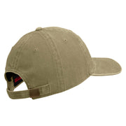 U.S. Army 1st Infantry Division Embroidered Washed Solid Pigment Dyed Cotton Twill Brass Buckle Cap - Khaki OSFM