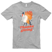 Turkey Thanksgiving Graphic Design Unisex Ring Spun Combed Cotton Short Sleeve Deluxe Jersey T-Shirt