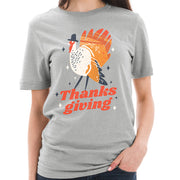 Turkey Thanksgiving Graphic Design Unisex Ring Spun Combed Cotton Short Sleeve Deluxe Jersey T-Shirt