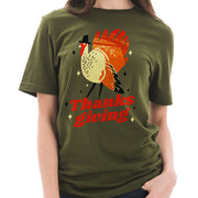 Turkey Thanksgiving Graphic Design Unisex Ring Spun Combed Cotton Short Sleeve Deluxe Jersey T-Shirt