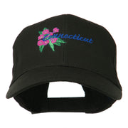 USA State Connecticut Flower Embroidered Low Profile Cotton Cap