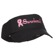 Ribbon Survivor Embroidered Cotton Twill Visor