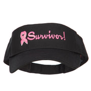 Ribbon Survivor Embroidered Cotton Twill Visor