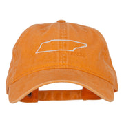 Tennessee with Map Outline Embroidered Washed Cotton Twill Cap