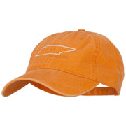 Tennessee with Map Outline Embroidered Washed Cotton Twill Cap