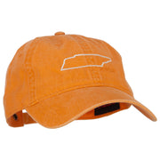 Tennessee with Map Outline Embroidered Washed Cotton Twill Cap