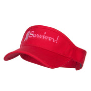 Ribbon Survivor Embroidered Cotton Twill Visor