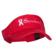 Ribbon Survivor Embroidered Cotton Twill Visor