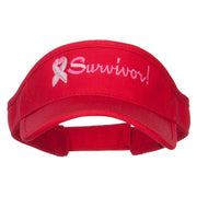 Ribbon Survivor Embroidered Cotton Twill Visor