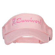 Ribbon Survivor Embroidered Cotton Twill Visor