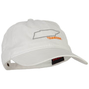 Tennessee with Map Outline Embroidered Washed Cotton Twill Cap