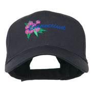 USA State Connecticut Flower Embroidered Low Profile Cotton Cap