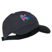 USA State Connecticut Flower Embroidered Low Profile Cotton Cap