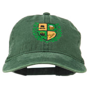 St Patrick's Day Crest Embroidered Washed Cap