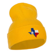 Texas Flag Map Embroidered Long Beanie