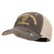 U.S. Army 1st Infantry Division Embroidered Low Profile Special Cotton Mesh Cap - Brown-Khaki OSFM
