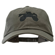 Monster Truck Embroidered Unstructured Cotton Twill Washed Cap