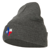 Texas Flag Map Embroidered Long Beanie