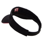 R Icon Embroidered Prostyle Cotton Twill Washed Visor - Black-Red OSFM