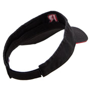 R Icon Embroidered Prostyle Cotton Twill Washed Visor - Black-Red OSFM