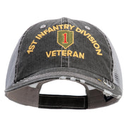 U.S. Army 1st Infantry Division Embroidered Low Profile Special Cotton Mesh Cap - Black OSFM