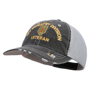 U.S. Army 1st Infantry Division Embroidered Low Profile Special Cotton Mesh Cap - Black OSFM