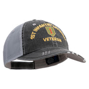 U.S. Army 1st Infantry Division Embroidered Low Profile Special Cotton Mesh Cap - Black OSFM