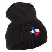 Texas Flag Map Embroidered Long Beanie