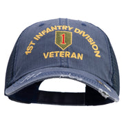U.S. Army 1st Infantry Division Embroidered Low Profile Special Cotton Mesh Cap - Navy OSFM