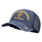 U.S. Army 1st Infantry Division Embroidered Low Profile Special Cotton Mesh Cap - Navy OSFM