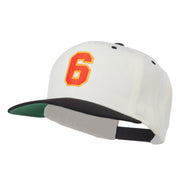 Athletic Number 6 Embroidered Classic Two Tone Cap